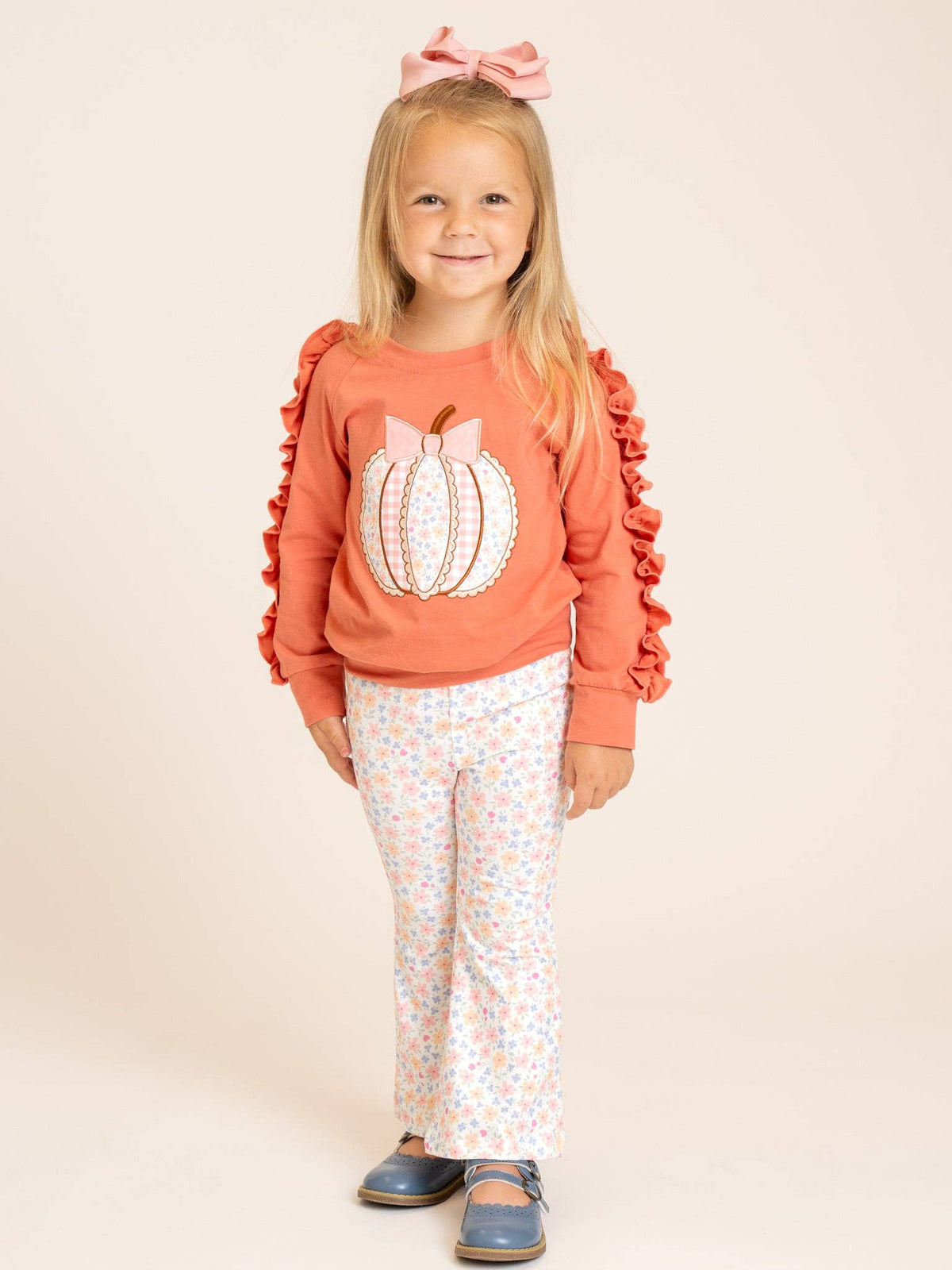 Poppy Pumpkin Bow Ruffle Set