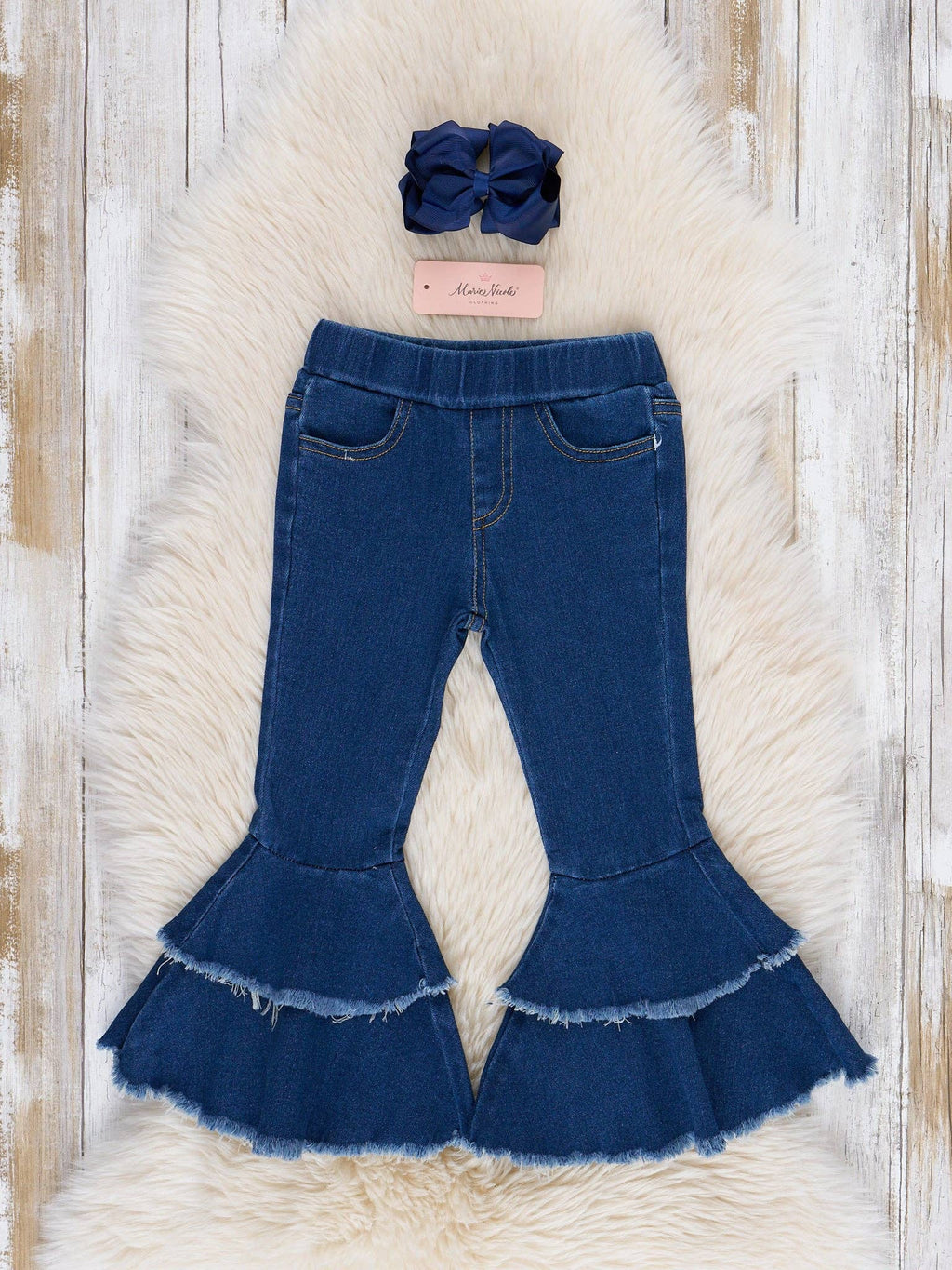Blue Tiered Bell Bottoms