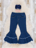 Blue Tiered Bell Bottoms