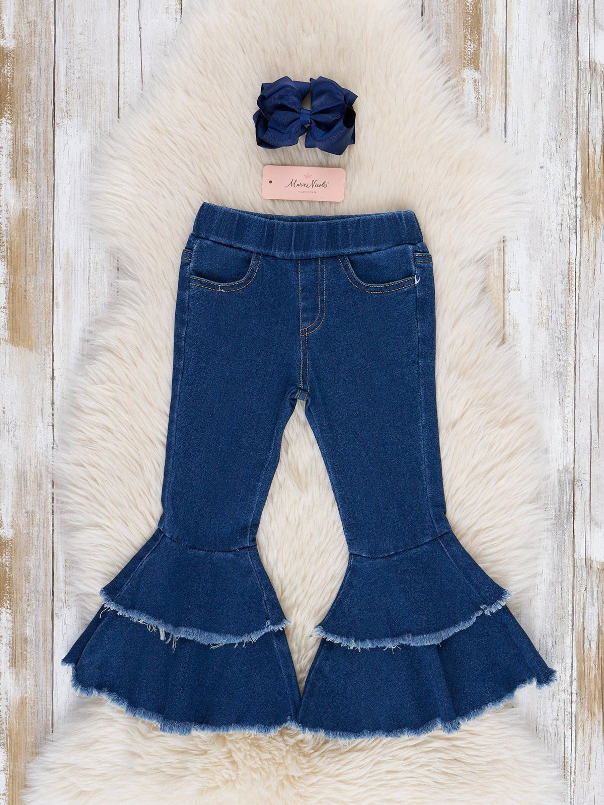 Blue Tiered Bell Bottoms