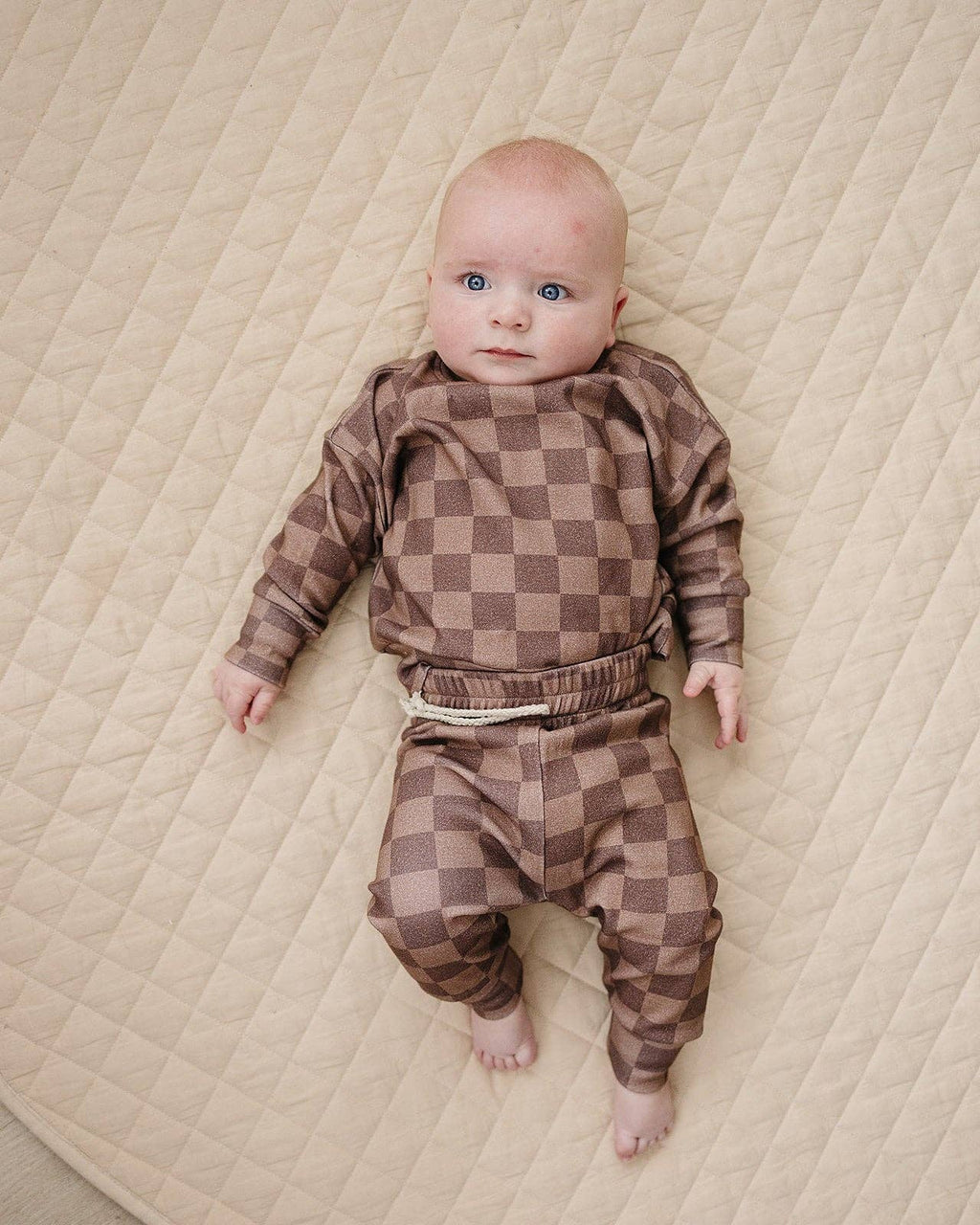 Espresso Checkered Jogger Set