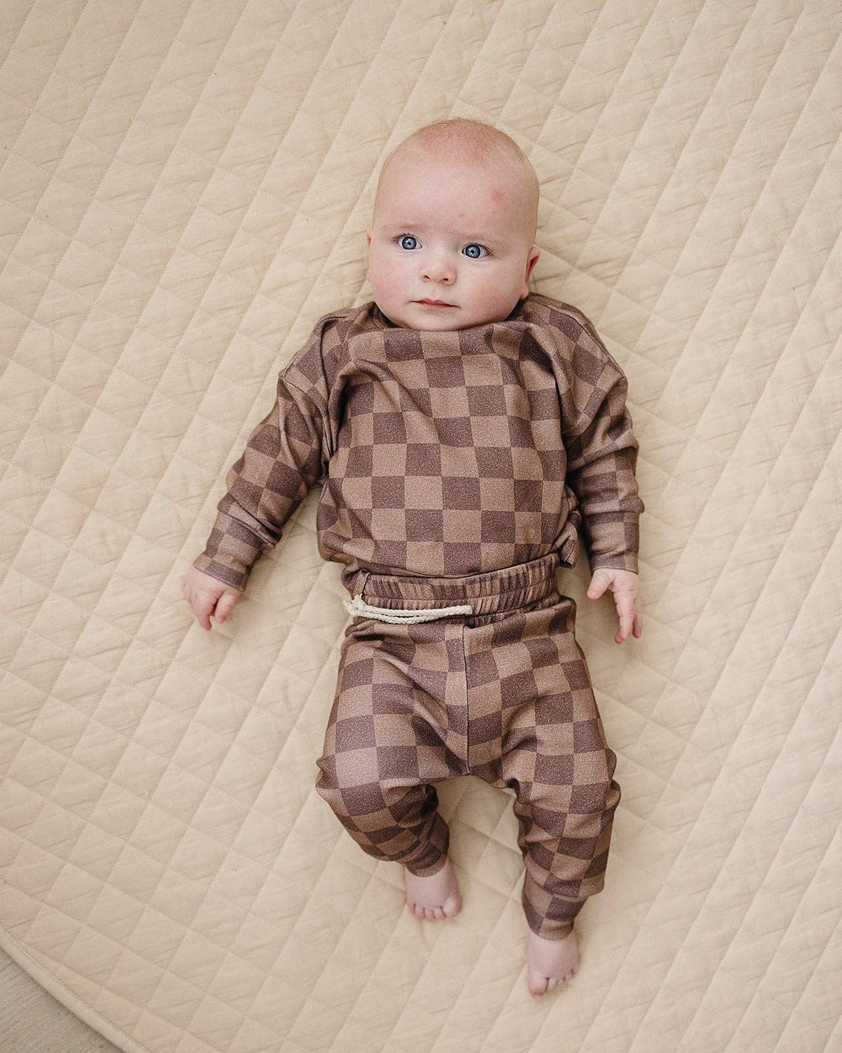 Espresso Checkered Jogger Set