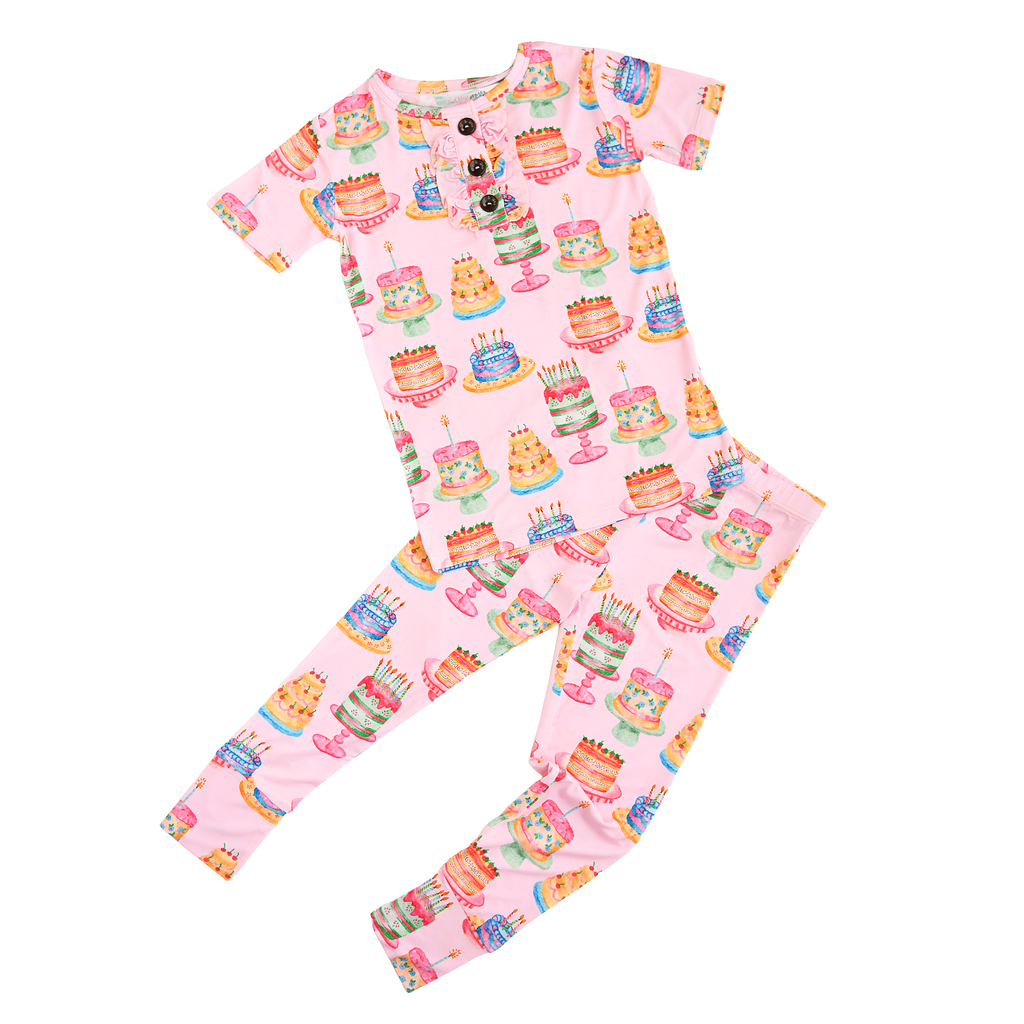 Birthday Ruffle Two Piece Bamboo Pajamas
