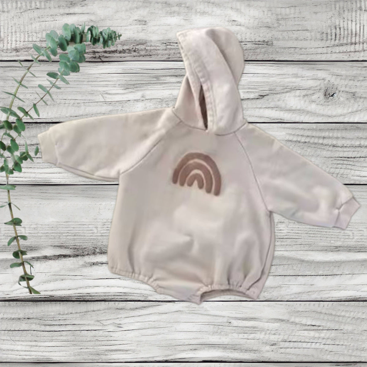 Hooded Rainbow Sweatshirt Romper