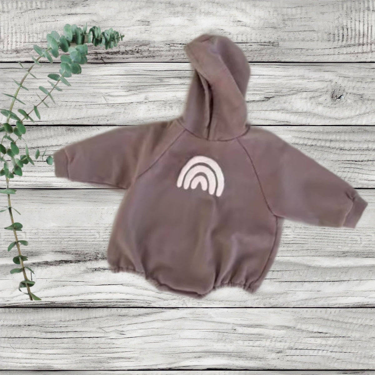 Hooded Rainbow Sweatshirt Romper