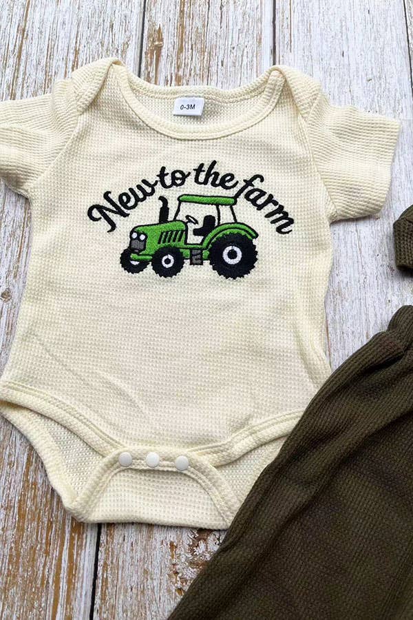 New to the Farm 3 Piece Bodysuit Set