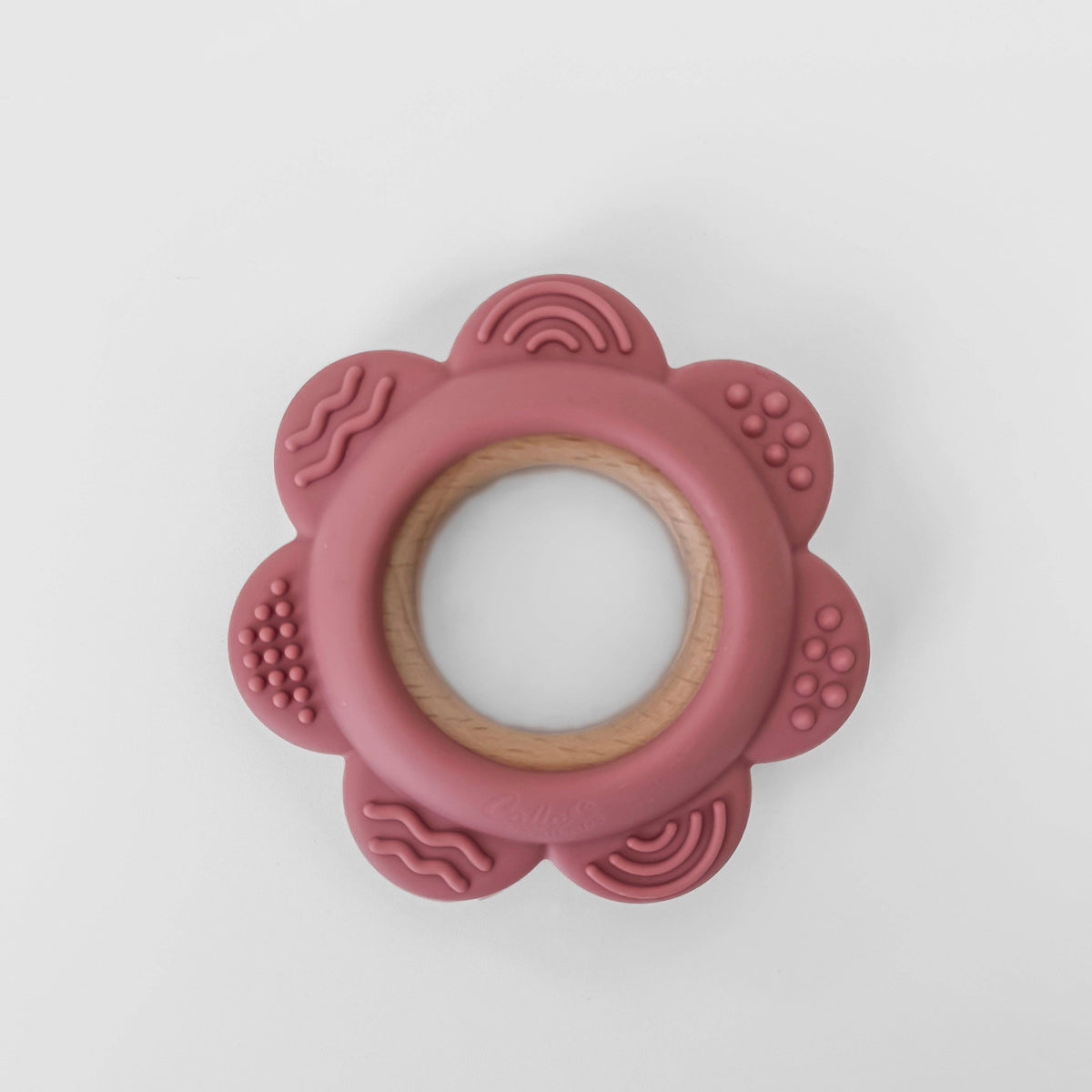 Silicone Beechwood Flower Teether