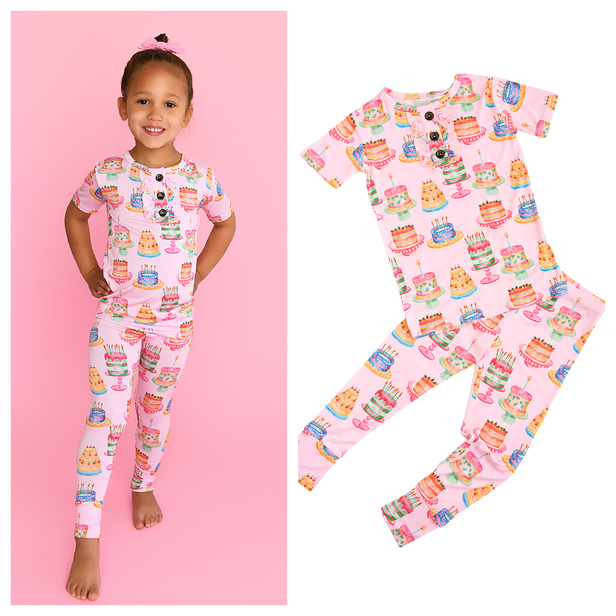 Birthday Ruffle Two Piece Bamboo Pajamas