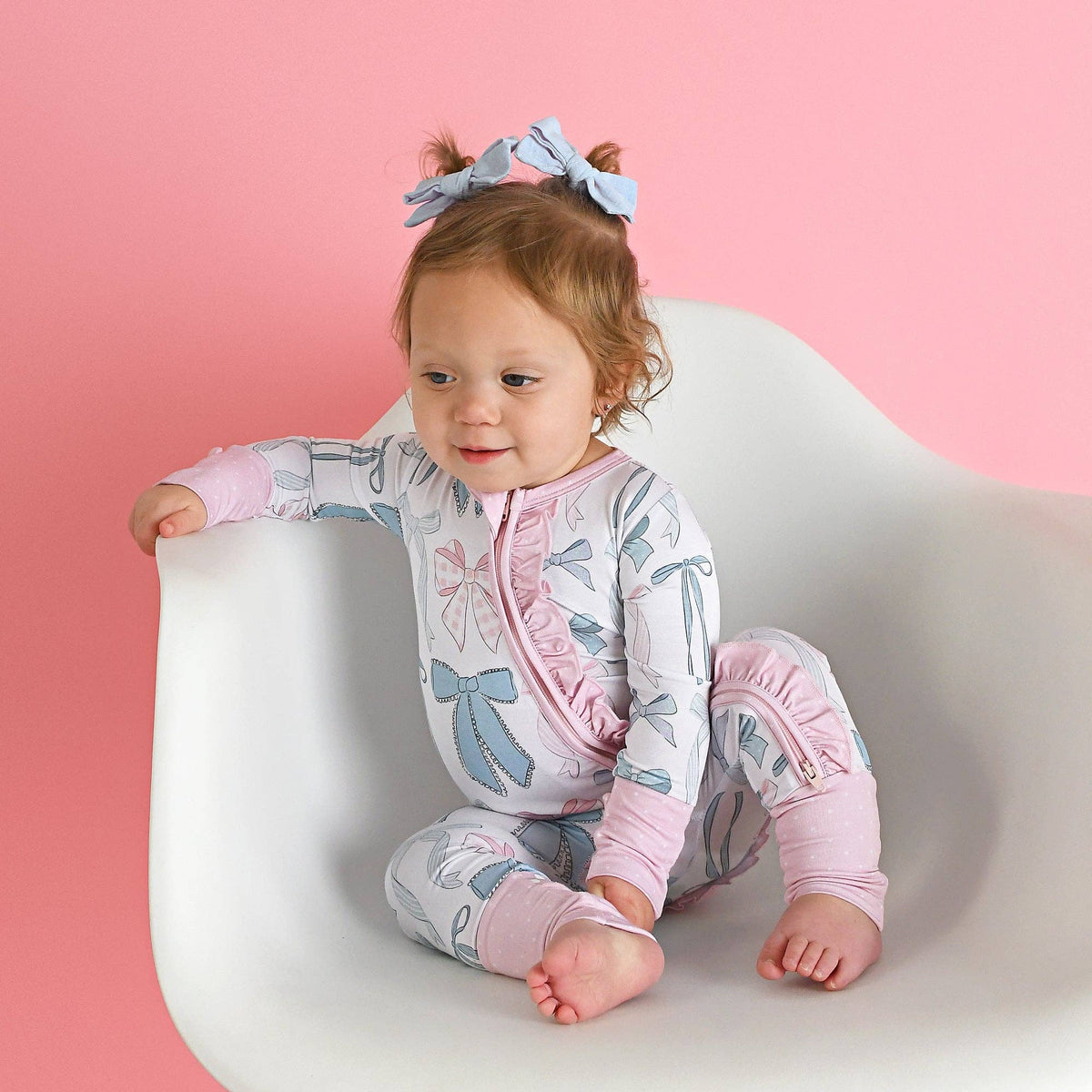 Samantha Ruffle Bamboo Pajamas - Bows