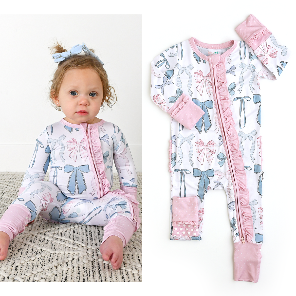 Samantha Ruffle Bamboo Pajamas - Bows