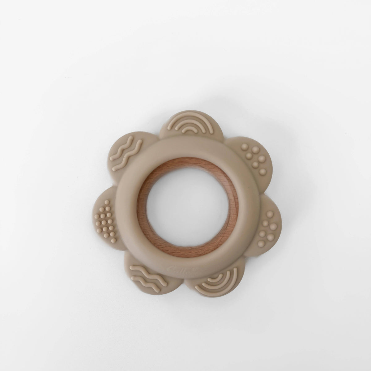 Silicone Beechwood Flower Teether