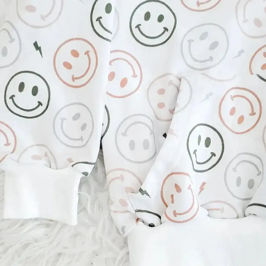 Ivory Happy Faces - 2 Piece Jogger Set