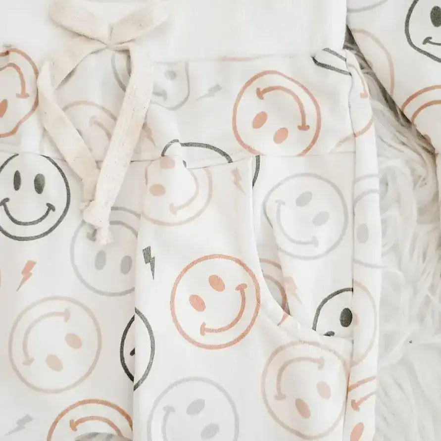 Ivory Happy Faces - 2 Piece Jogger Set