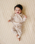 Beige Gingham Jogger Set