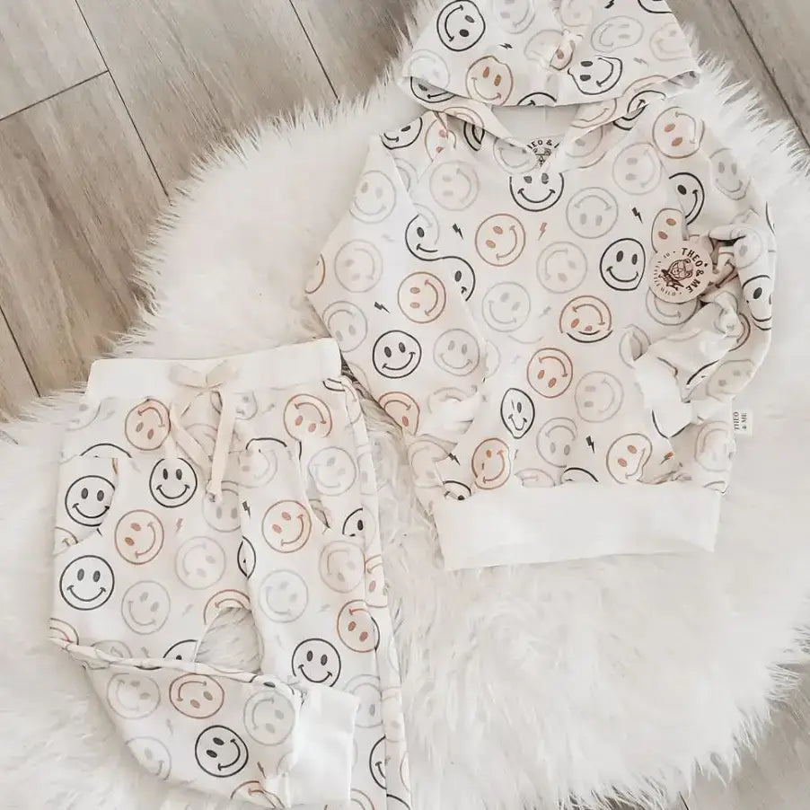 Ivory Happy Faces - 2 Piece Jogger Set