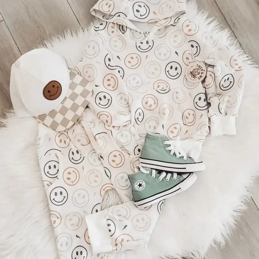 Ivory Happy Faces - 2 Piece Jogger Set