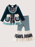 Briar Teal Bell Bottom Set