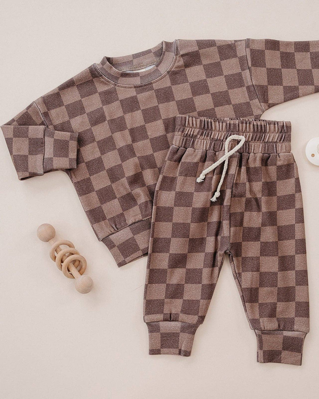 Espresso Checkered Jogger Set