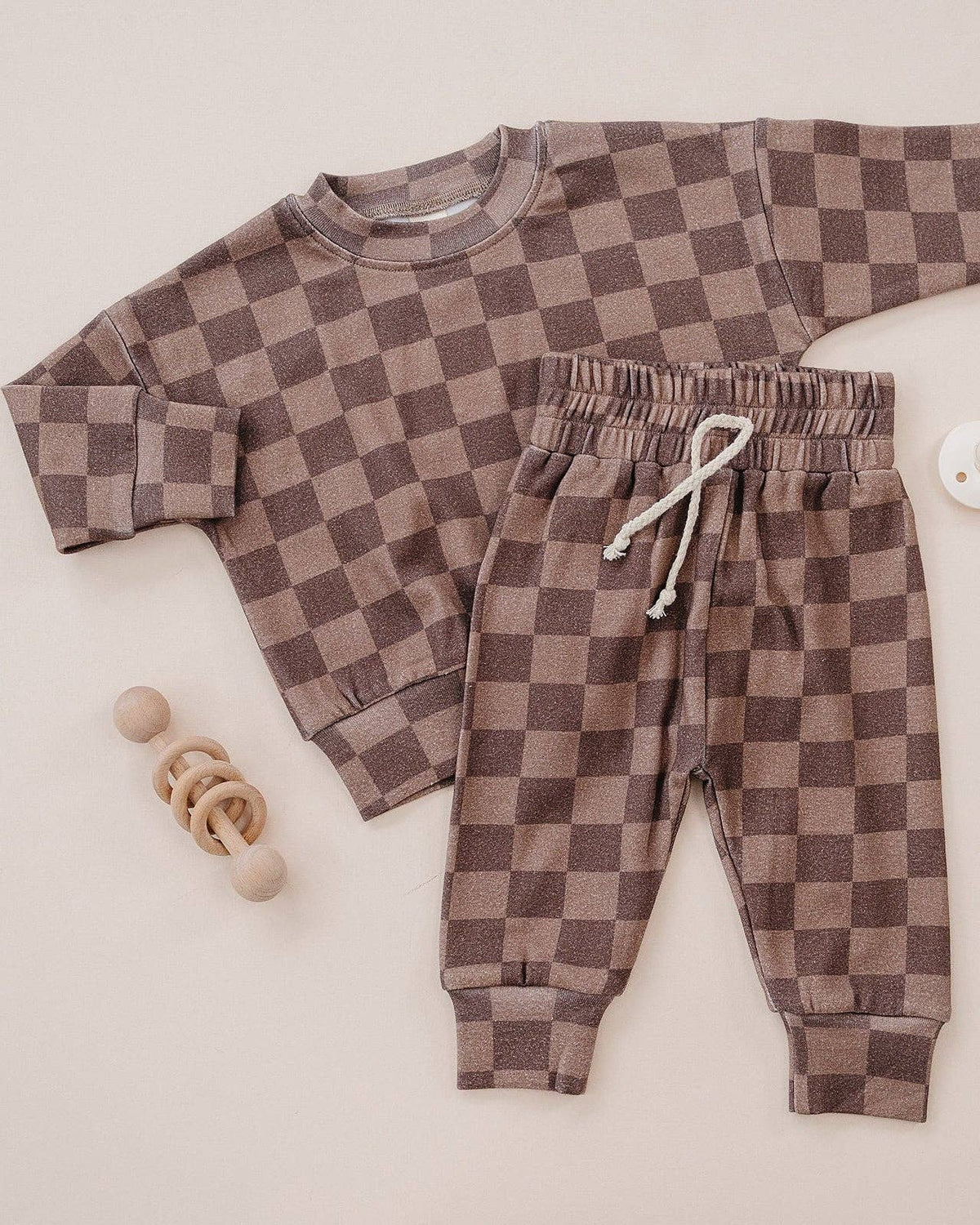 Espresso Checkered Jogger Set