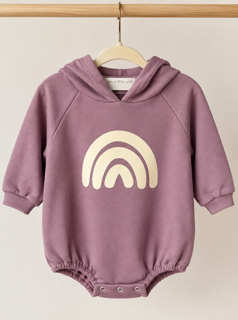 Hooded Rainbow Sweatshirt Romper