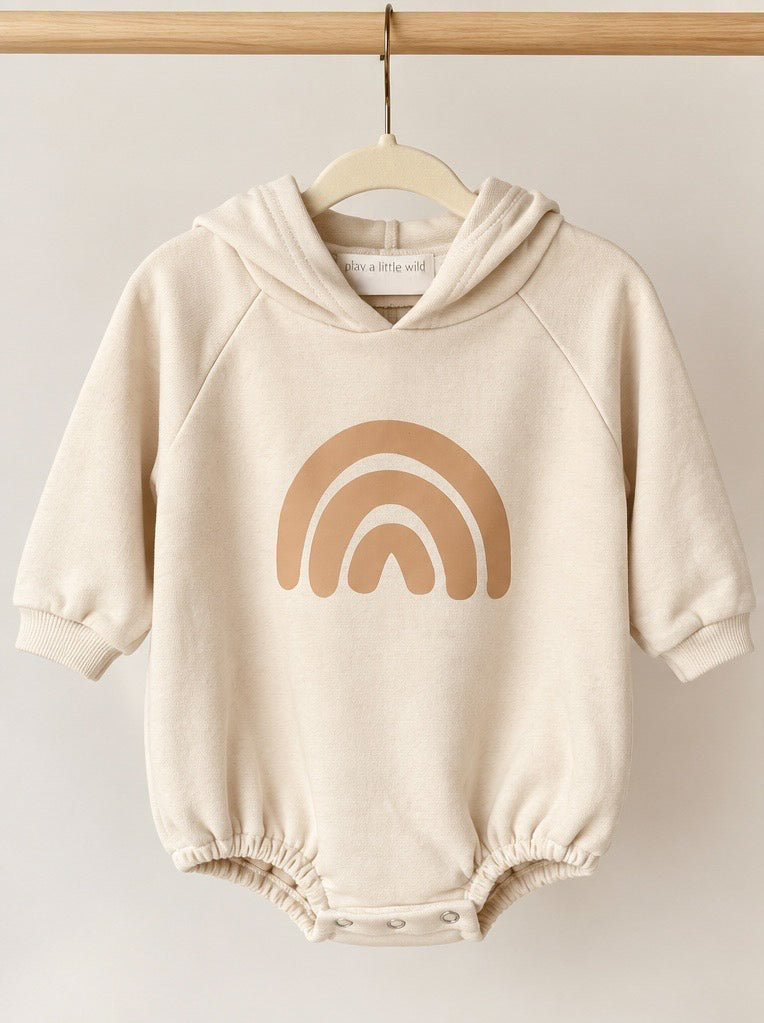 Hooded Rainbow Sweatshirt Romper