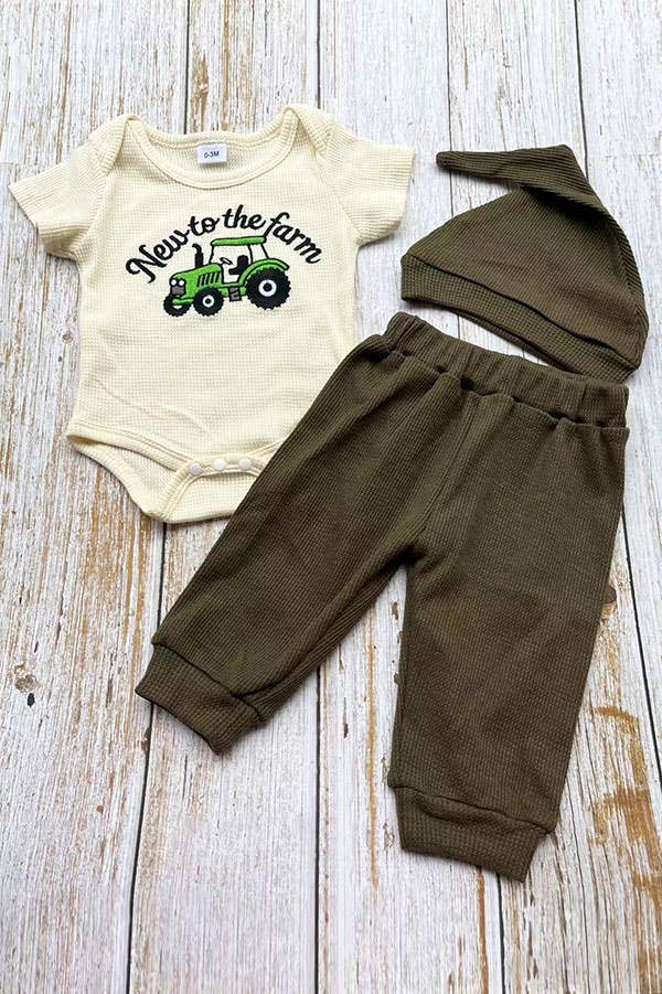 New to the Farm 3 Piece Bodysuit Set