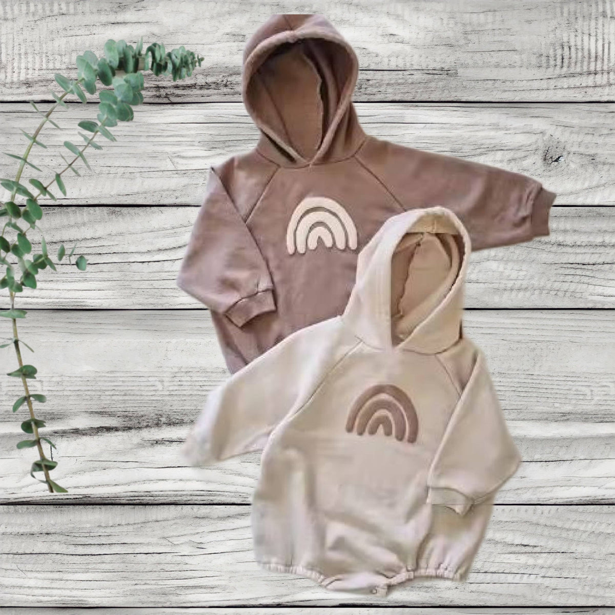 Hooded Rainbow Sweatshirt Romper