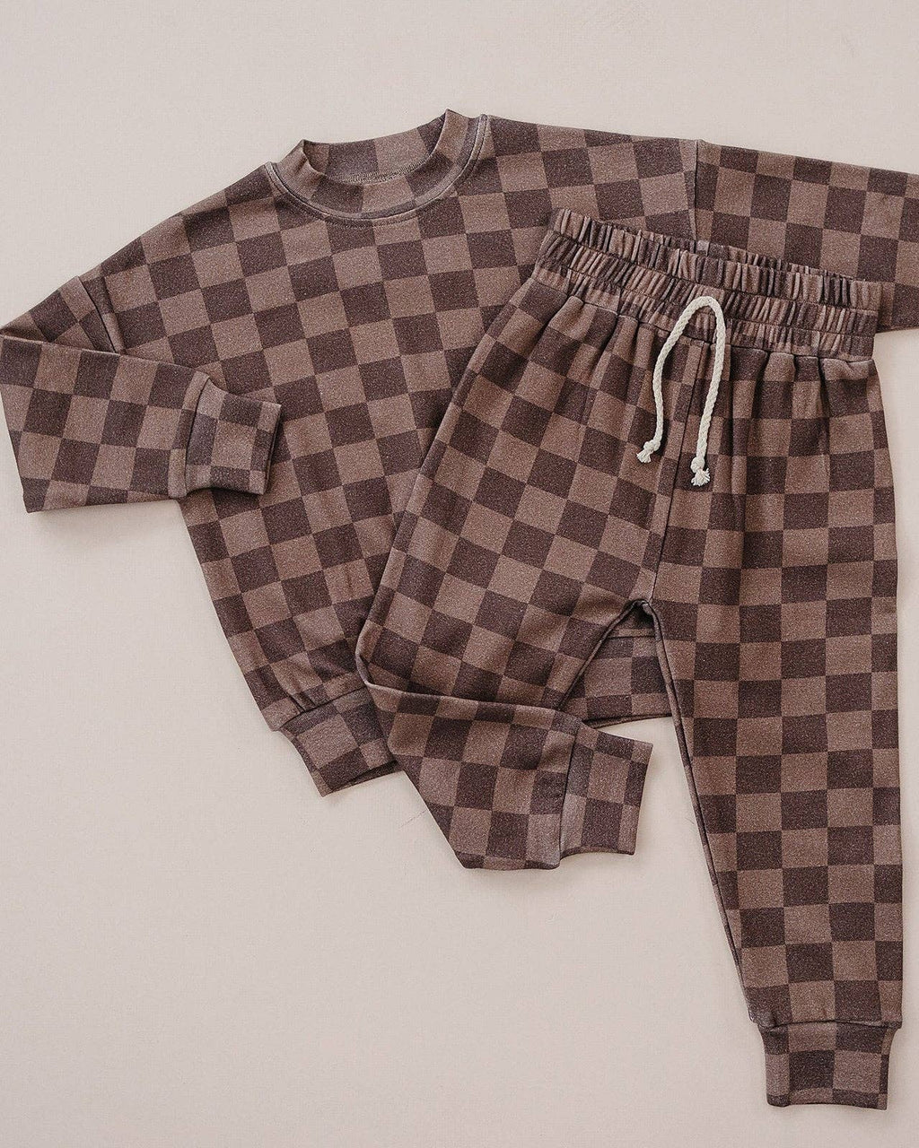 Espresso Checkered Jogger Set