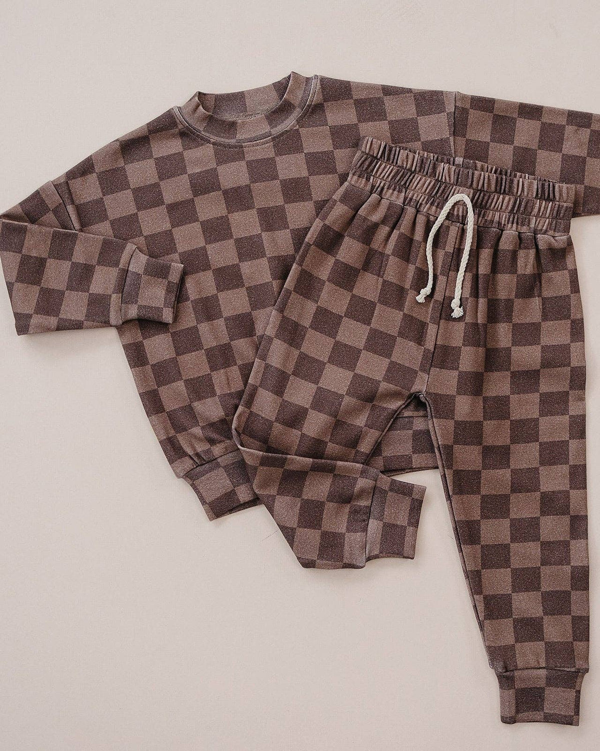 Espresso Checkered Jogger Set