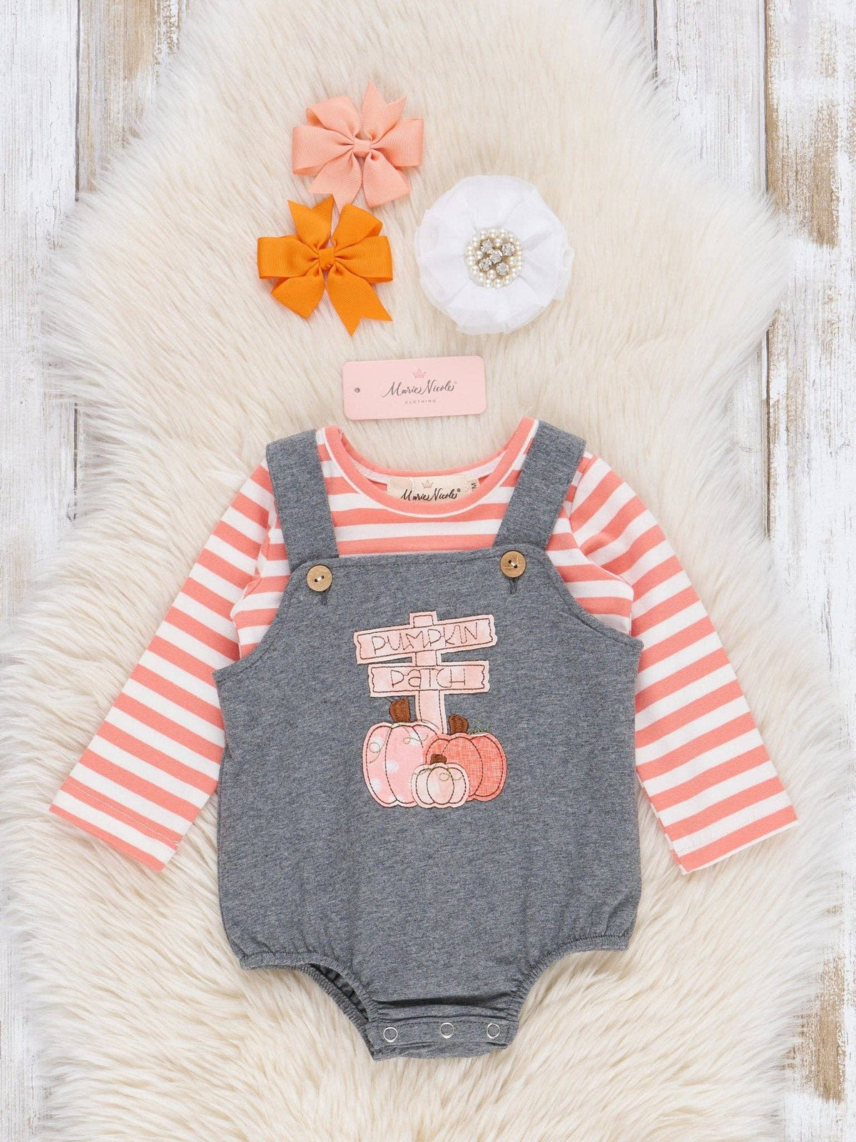 Pumpkin Patch Bubble Overall Set