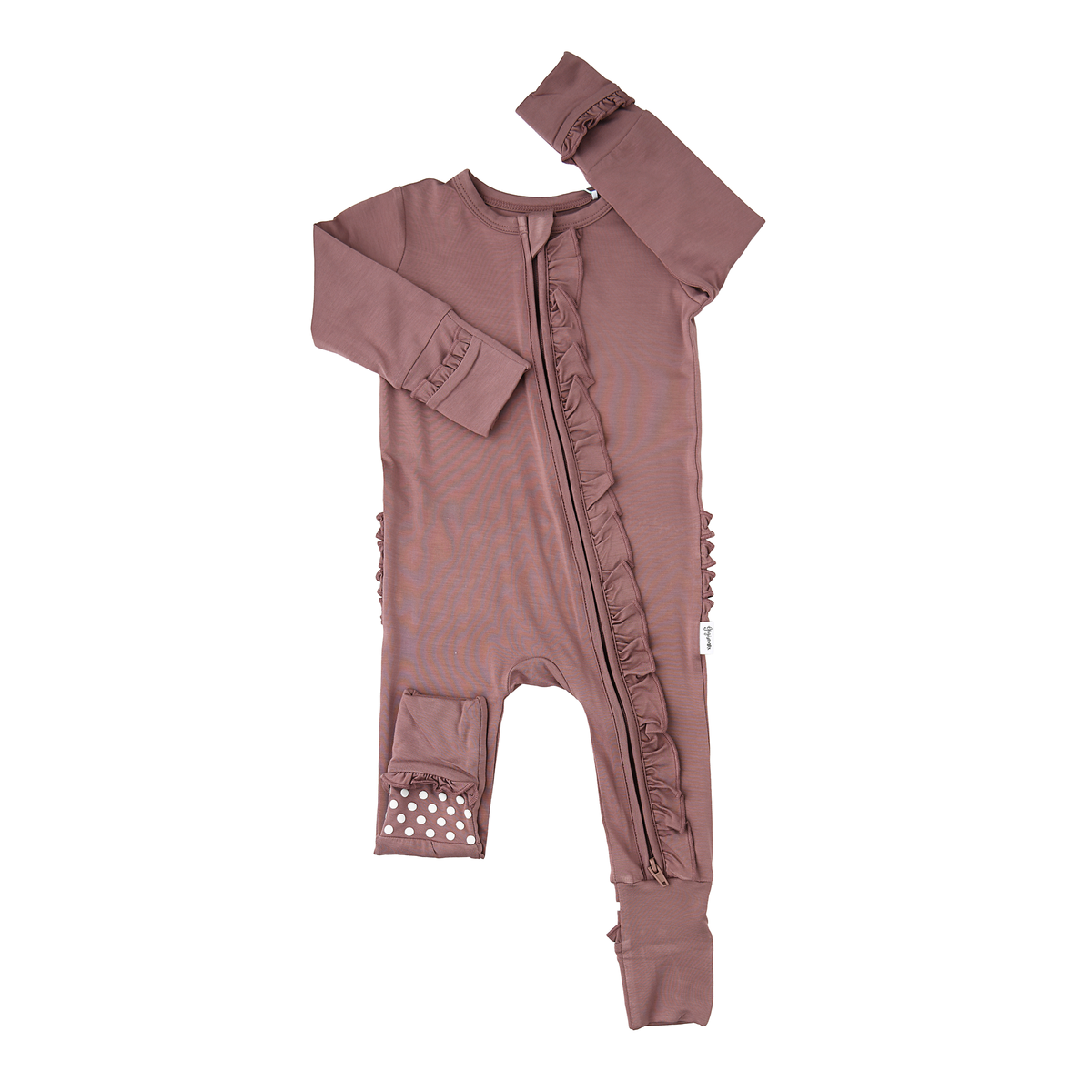 Kate Ruffle Bamboo Pajamas - Mauve