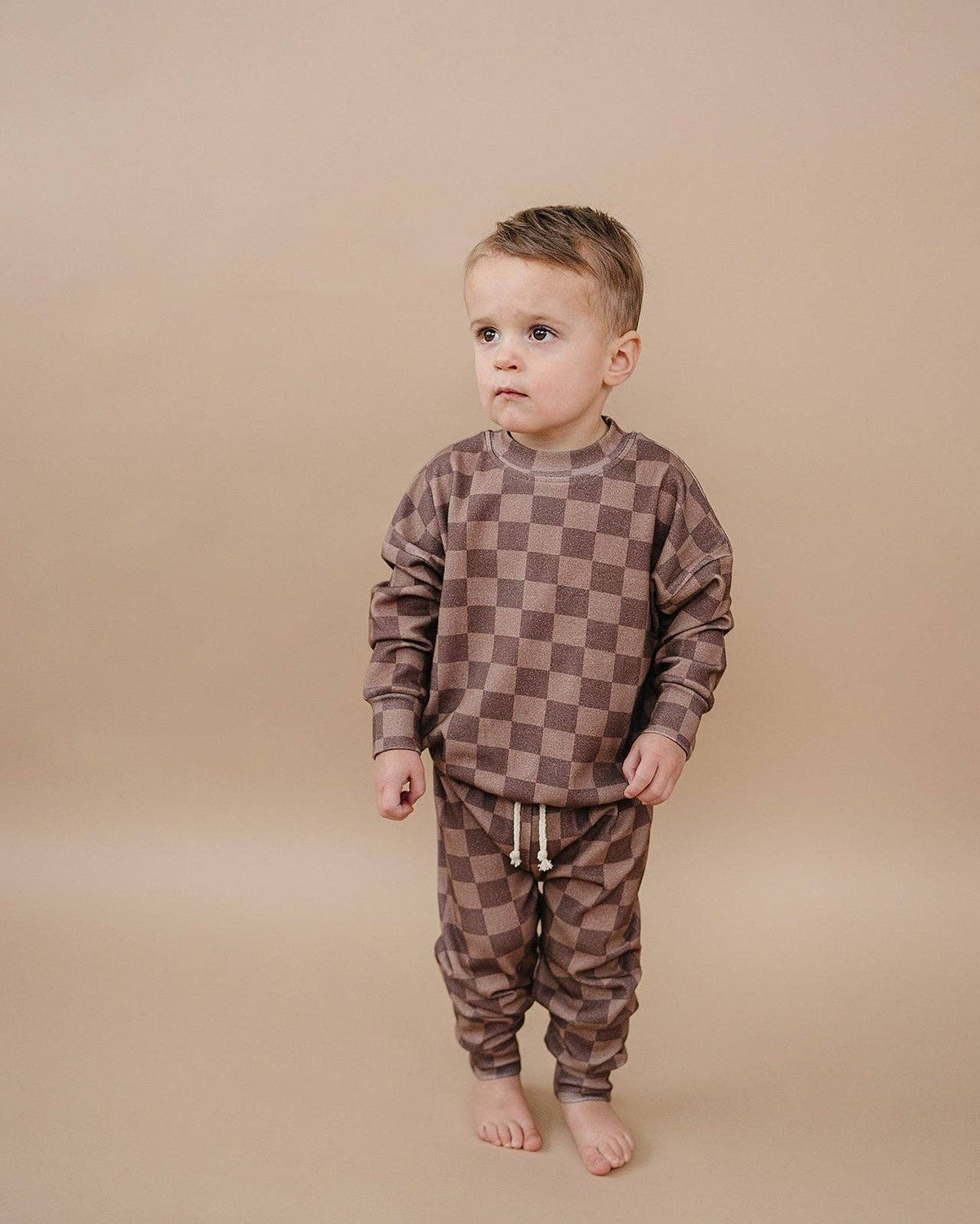 Espresso Checkered Jogger Set