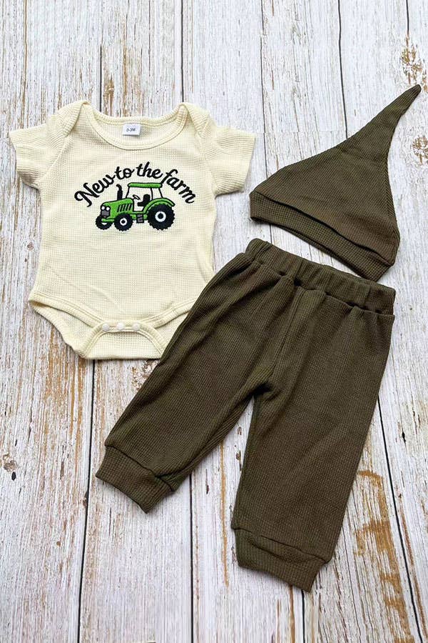 New to the Farm 3 Piece Bodysuit Set