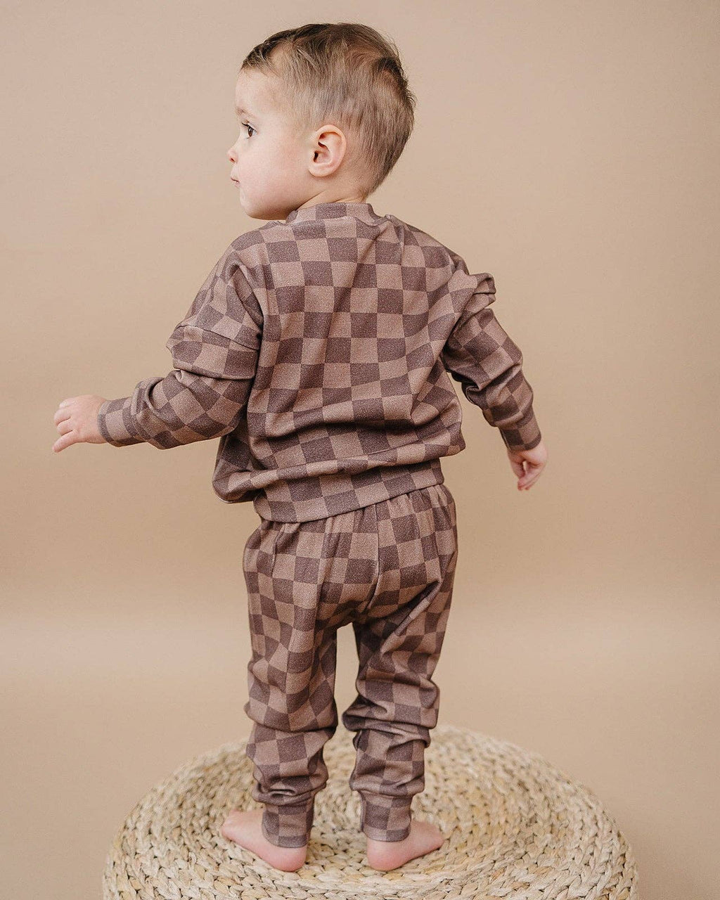 Espresso Checkered Jogger Set