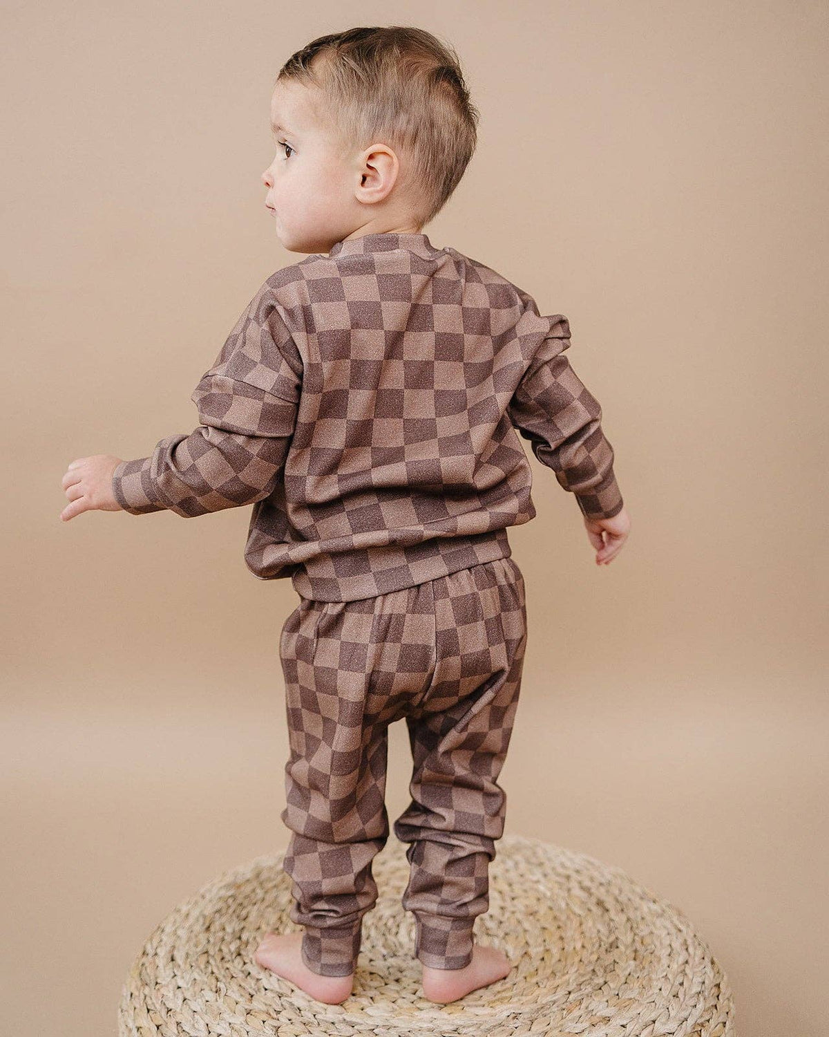 Espresso Checkered Jogger Set
