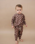 Espresso Checkered Jogger Set