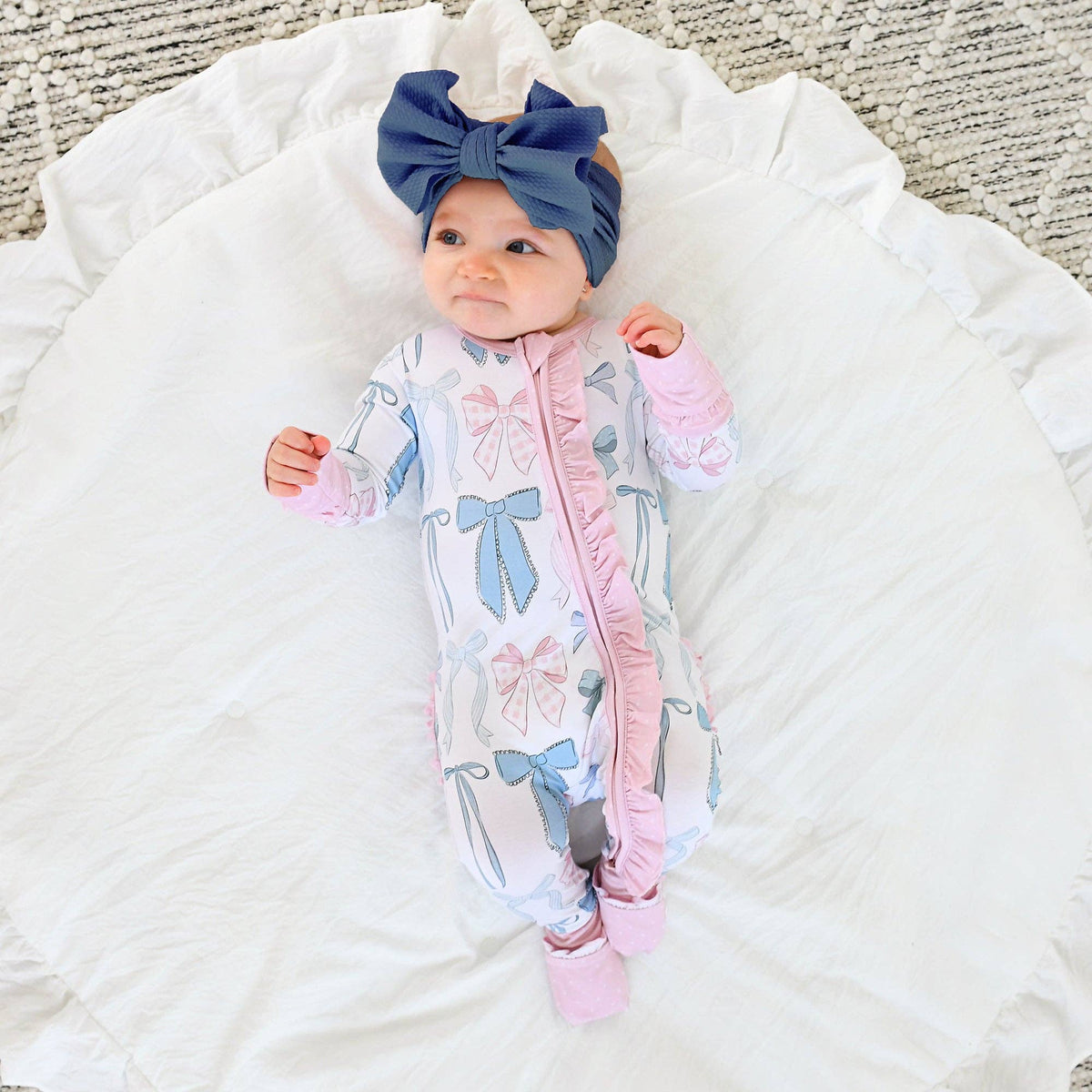 Samantha Ruffle Bamboo Pajamas - Bows