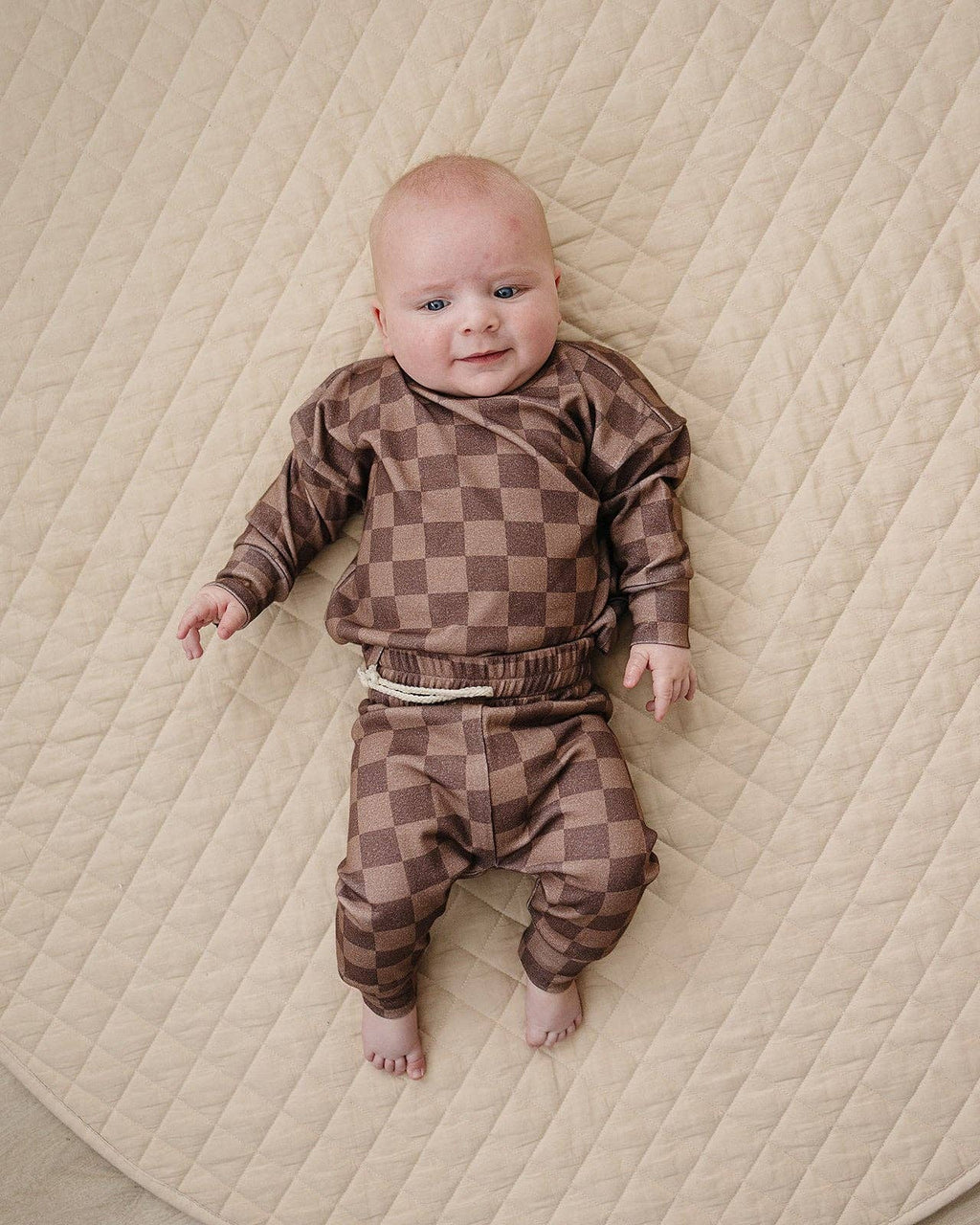 Espresso Checkered Jogger Set