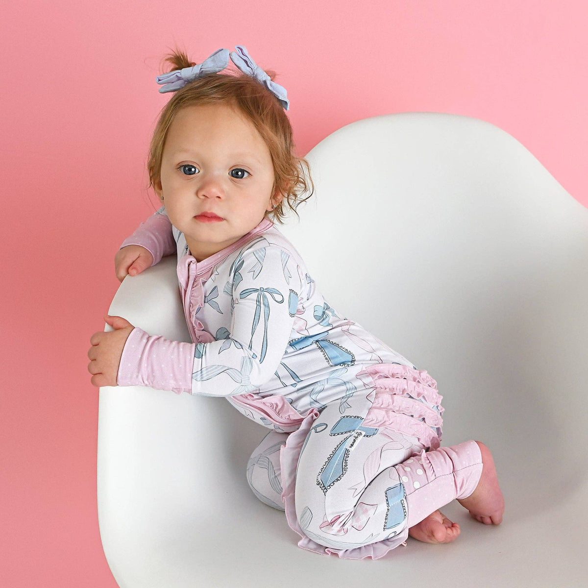 Samantha Ruffle Bamboo Pajamas - Bows